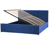 Lit Double avec Coffre de Rangement 180 x 200 cm Velours Bleu Marine Rochefort