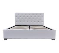 Lit double avec coffre "Tino" - 140 × 190 cm - Blanc