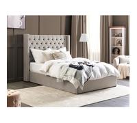 Lit double avec rangement en velours gris clair - BELIANI - LUBBON - Style classique - 2 places - Avec tiroirs