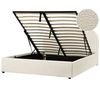 Lit Double avec Rangement Moderne en Boucle 140 x 200 cm Beige Quillien