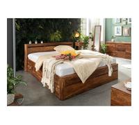 Lit double avec tiroirs en bois massif de palissandre ciré - TORONTO 259