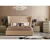 Lit double chambre hôtel mariage luxe lit 2x table de nuit 3pcs ensemble lits Nouveau