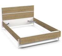 Lit Double "Craft" extractible - Bois - 140 x 200 cm - Marron