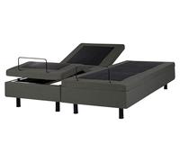 Lit Double Electrique Moderne Articulé Réglable par Télécommande Sans Tête de Lit 160 x 200 cm Polyester Gris Foncé Duke II