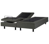Lit Double Electrique Moderne Articulé Réglable par Télécommande Sans Tête de Lit 180 x 200 cm Polyester Gris Foncé Duke II