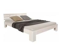 Homestyle4u 1892, Lit Double en Bois de pin Massif 120x200, Lit Double avec sommier à Lattes, Blanc, Pin Massif