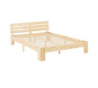 Lit double en bois 120x200 cm naturel