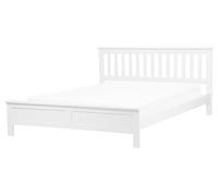 Lit Double en Bois Blanc 160 x 200 cm Elégant de Style Traditionnel pour Chambre Scandinave ou Contemporaine Beliani