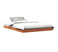 Lit Double en Bois de pin Massif vidaXL, Cadre de lit Cire Marron 140x190 cm, Meuble de Chambre à Coucher, sommier, lit en Bois, Rustique, Frottée à l'huile