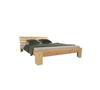Homestyle4u Lit double futon 1839 en bois 180x200 Naturel