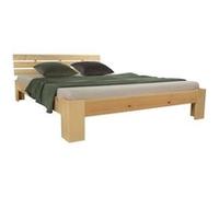 Homestyle4u Lit double 160x200 Cadre en bois de pin massif avec sommier à lattes