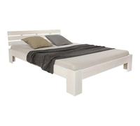 Homestyle4u Lit double 1836 en pin massif 180x200 avec sommier à lattes blanc