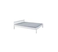 Lit Double en bois massif coloris blanc - 140 x 200 cm --