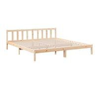 Lit Double en Bois Massif Pin vidaXL 180x210 cm, Cadre de Lit Extra Long, Meuble de Chambre à Coucher, Rustique, Naturel