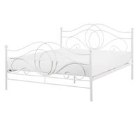 Lit Double en Métal Blanc 140 x 200 cm Elégant et Romantique pour Chambre au Style Moderne ou Boho Beliani