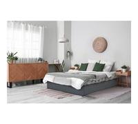 Lit double en PVC avec coffre Ava - 140 x 190 cm - Gris Gris G