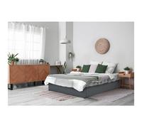 Lit Double En Pvc Avec Coffre "Ava" - 160 X 200 Cm - Gris Gris