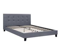 Lit double en pvc ""Julia"" - 140 x 190 cm - Gris