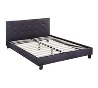Lit double en pvc ""Julia"" - 140 x 190 cm - Noir