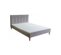 Lit double en tissu gris rembourre 180 x 200 cm