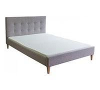 Lit double en tissu gris rembourre 180 x 200 cm Gris G