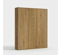 Lit double escamotable 160x190cm armoire murale en bois Kentaro Oak