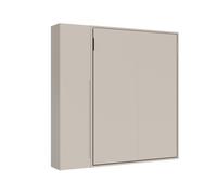 Lit double escamotable français de 140 cm avec armoire 1 porte à gauche, Versia, Argile