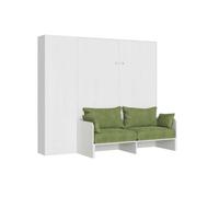 Lit double escamotable Kentaro 160 cm avec canapé et colonne