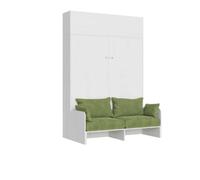 Lit double escamotable Kentaro 160 cm avec canapé et élément mural