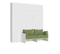 Lit double escamotable Kentaro 160 cm avec canapé et meubles