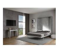 Lit double 160x190cm armoire grise escamotable au mur kentaro concrete Itamoby