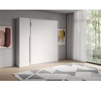 Lit double escamotable vertical Versia 160 avec armoire 1 porte droite Blanc