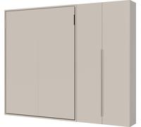 Lit double escamotable vertical Versia 160 avec armoire droite Argilla 2 portes