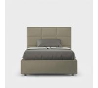 Lit rembourrée avec sommier 140x200 similicuir cappuccino Mika -