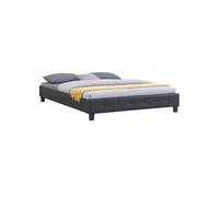 IDIMEX Lit Double futon pour Adulte Gomera avec sommier Queen Size 160x200 cm Couchage 2 Places / 2 Personnes, revêtement synthétique Noir