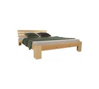 Lit double en bois futon 160x200 bois naturel Beige