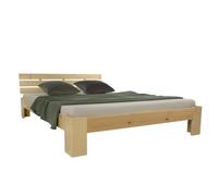 Lit double - HOMESTYLE4U - 2262 - 120x200 cm - Bois - Matelas et sommier inclus