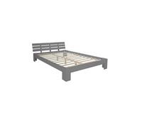 Lit Double Lit Futon En Bois 120x200 Lit Pin Gris Cadre De Lit En Bois Massif