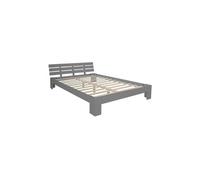 Lit Double Lit Futon En Bois 180x200 Lit Pin Gris Cadre De Lit En Bois Massif
