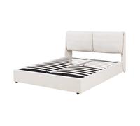Lit double Lunner 160 x 200 cm beige