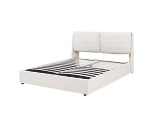 Lit double Lunner 160 x 200 cm beige