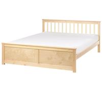 Lit Double Minimaliste en Bois de Pin MDF 160 x 200 cm Bois Clair Olendon