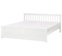 Lit Double Minimaliste en Bois de Pin MDF 180 x 200 cm Blanc Olendon