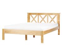 Lit Double Moderne 140 x 200 cm en Bois Cadre de Lit Lattes Bois Clair Tannay