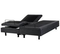 Lit Double Moderne Ajustable avec Télécommande Réglable Électriquement 160 x 200 cm Sans Tête de Lit Polyester Gris Foncé Duke