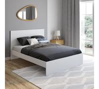IDMarket - Lit Double Omaha avec tête de lit et sommier 140 x 190 cm Blanc