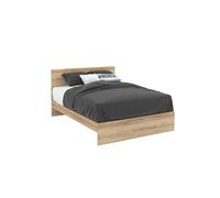 IDMARKET Lit double OMAHA avec tête de lit et sommier 140 x 190 cm façon hêtre