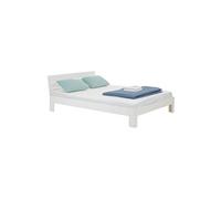 IDIMEX Lit Double pour Adulte Thomas Couchage 140 x 190 cm avec tête de lit, 2 Places pour 2 Personnes, en pin Massif lasuré Blanc