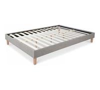 Lit Double Rembourre 140 x 200 cm Gris