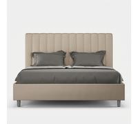 Lit double rembourré simili cuir sans sommier 160x190 Agueda